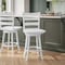 Flash Furniture Liesel Wooden Classic Ladderback Swivel Counter Height Barstool w/Solid Wood Seat, Antique Wht Wsh ES-UN-31WS-24-WH-GG - alternate 1